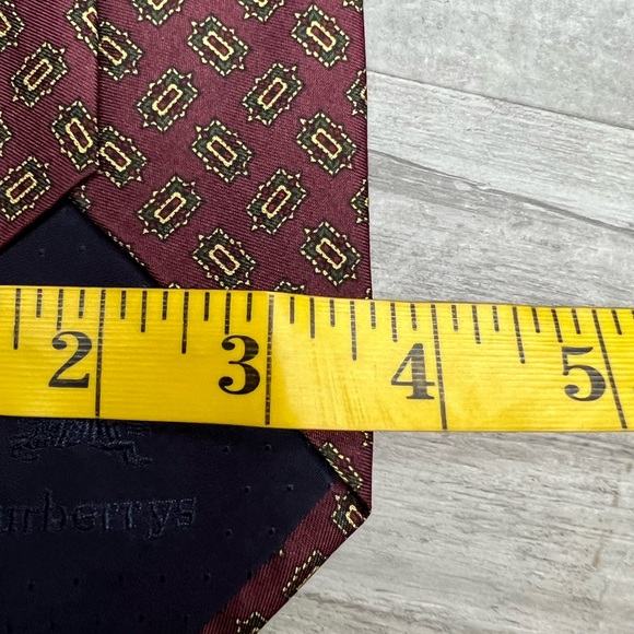 Burberry Mauve w/ Olive & Gold Check Silk Tie - Picture 5 of 5